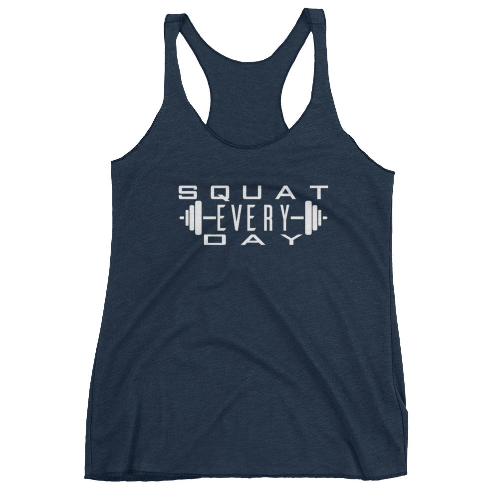 Squat Every Day with Barbell Women's Racerback Tank - Killer Fit Gear
