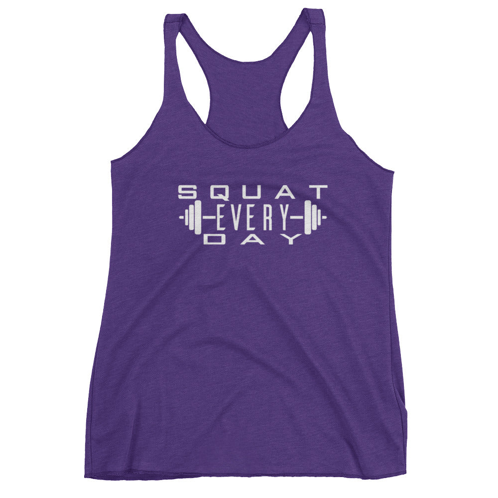 Squat Every Day with Barbell Women's Racerback Tank - Killer Fit Gear