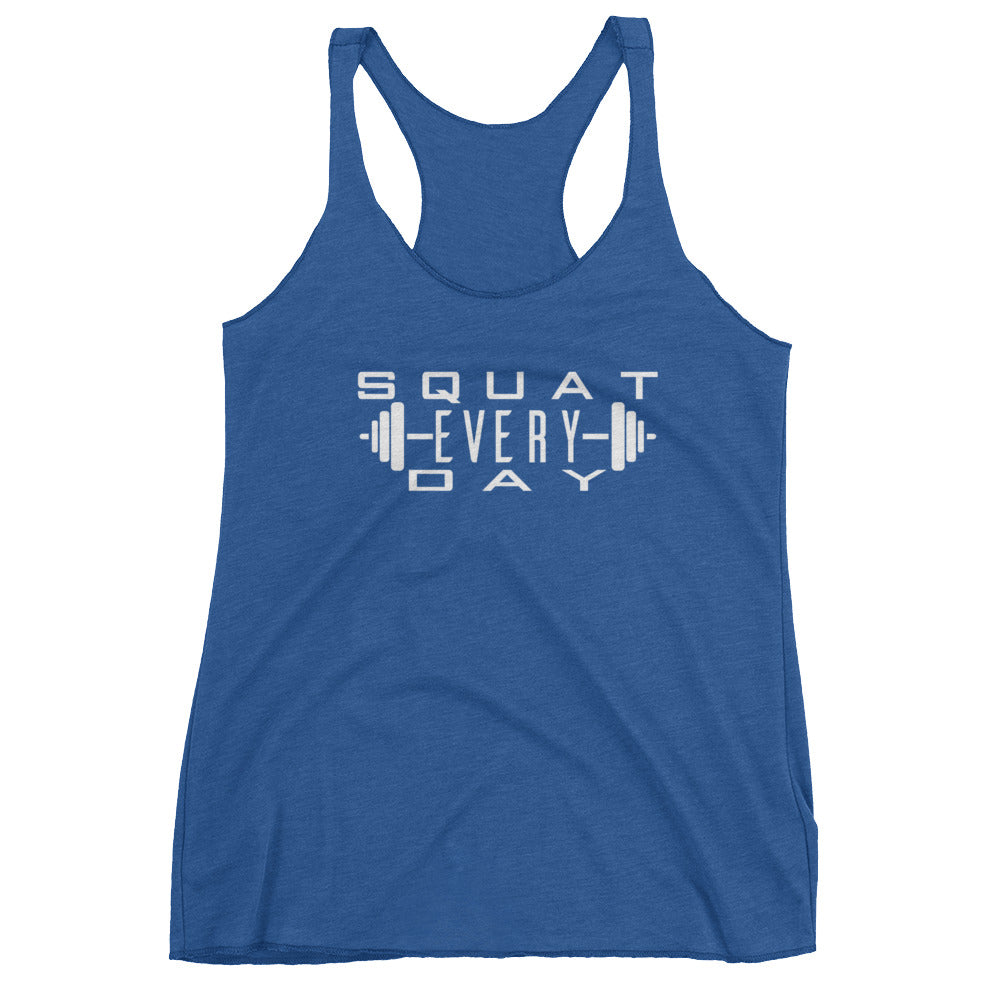 Squat Every Day with Barbell Women's Racerback Tank - Killer Fit Gear